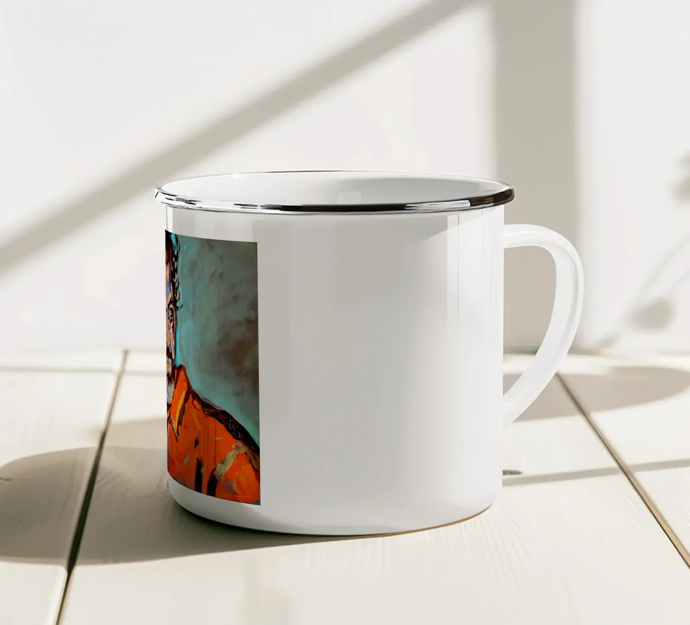 Heroe - Held enamel mug by Happy 😃 Art 🎨 by Christine Schnoell