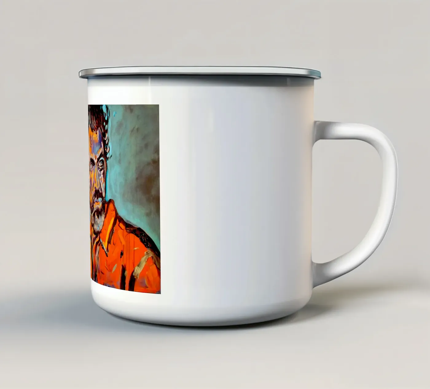 Heroe - Held enamel mug by Happy 😃 Art 🎨 by Christine Schnoell