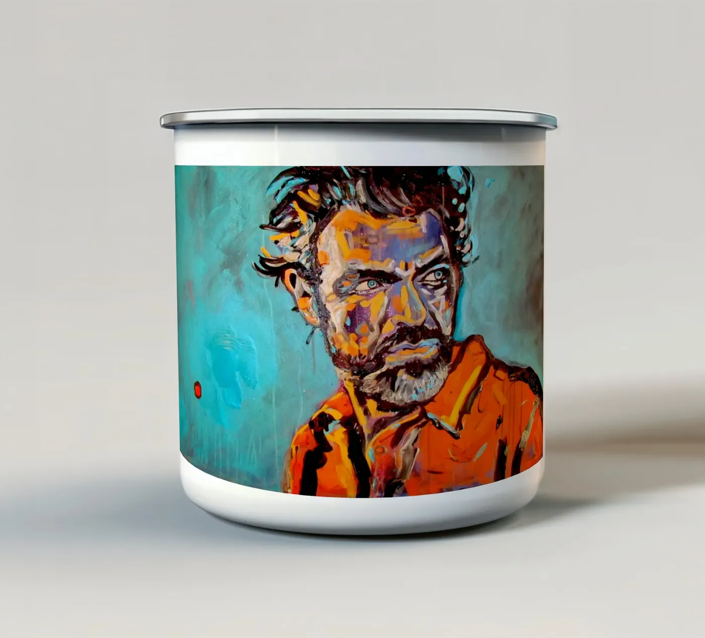 Heroe - Held enamel mug by Happy 😃 Art 🎨 by Christine Schnoell