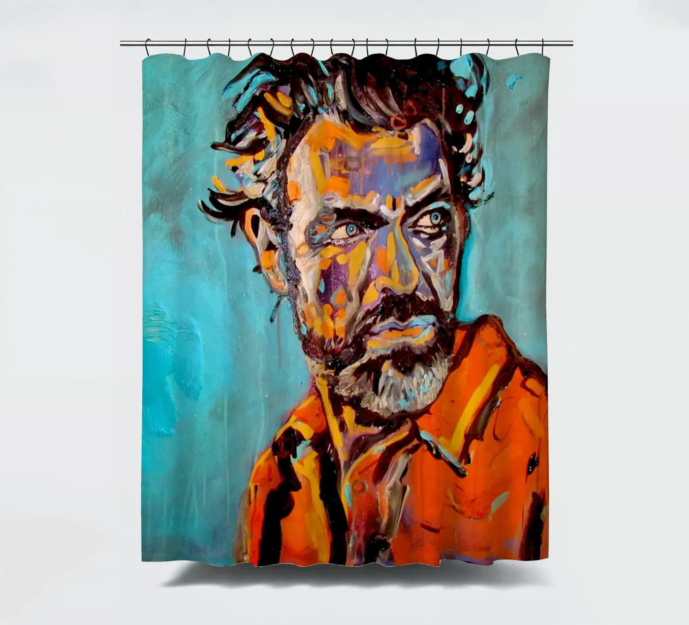 Heroe - Held douchegordijn van Happy 😃 Art 🎨 by Christine Schnoell