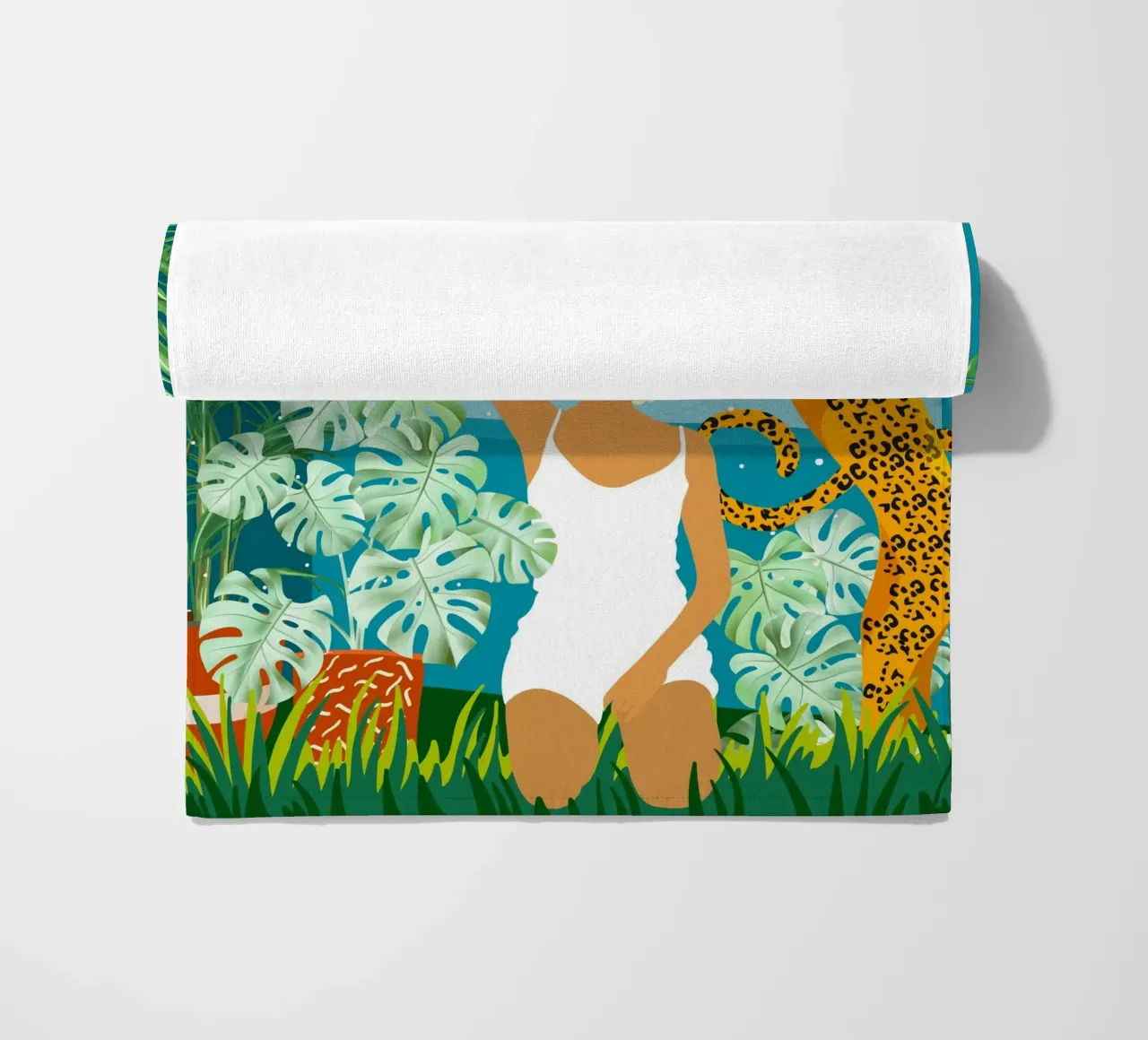 Portare la giungla a casa | Gatto leopardo tropicale People Wildlife telo mare da 83oranges