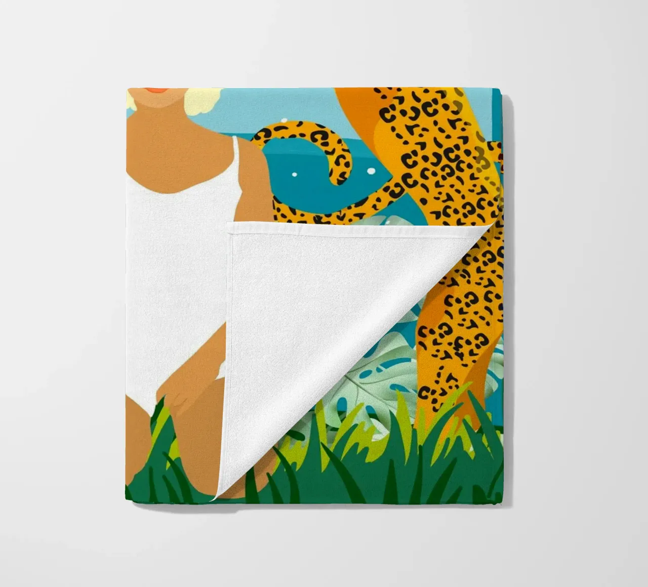 Portare la giungla a casa | Gatto leopardo tropicale People Wildlife telo mare da 83oranges