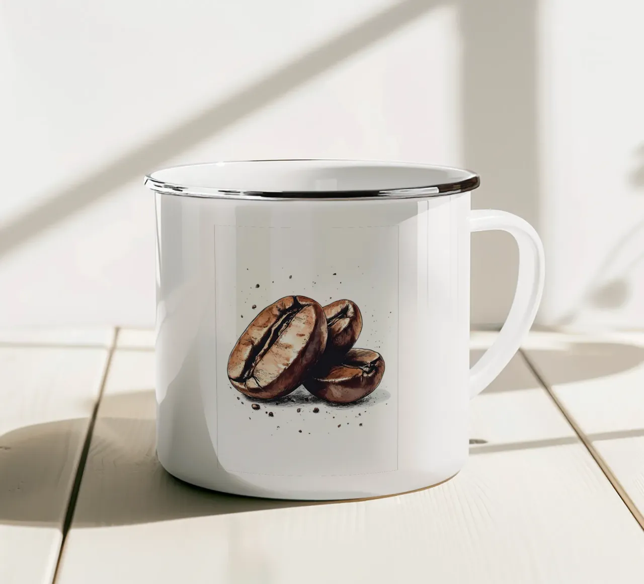 Cafe Emaille Tasse von Erika C White