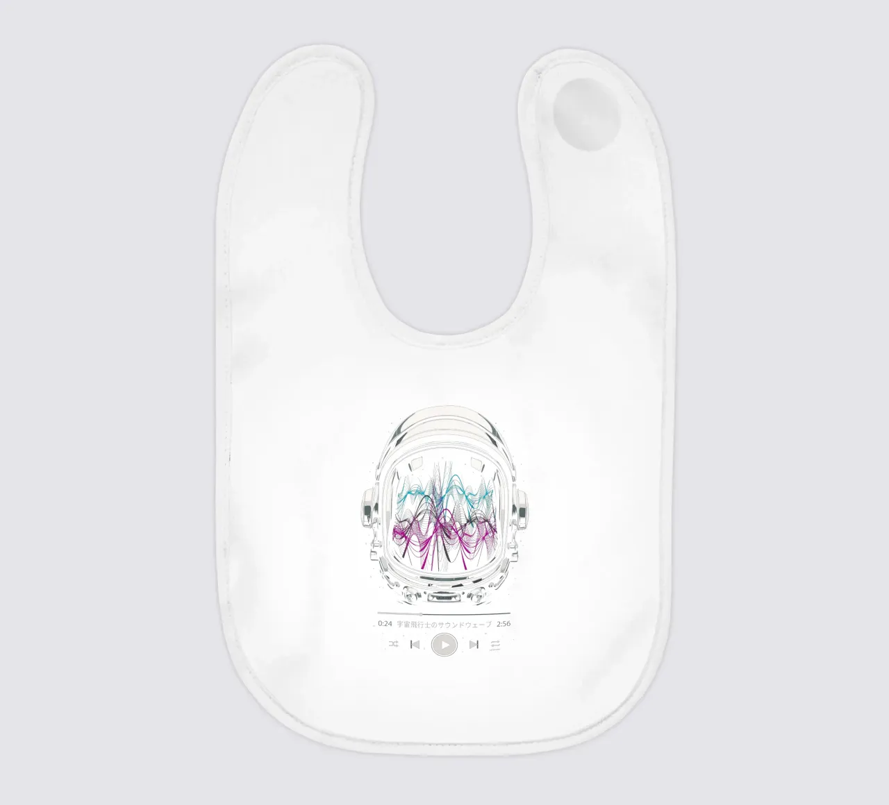 Soundtrack Neon - Astronaut baby bib by LM2KONE