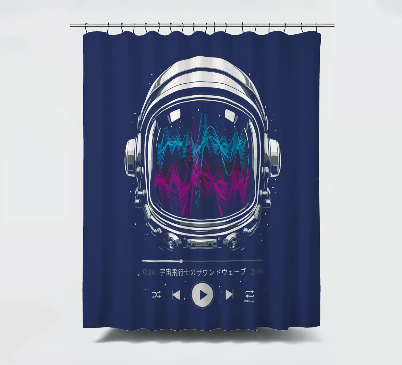 Soundtrack Neon - Astronaut shower curtain by LM2KONE