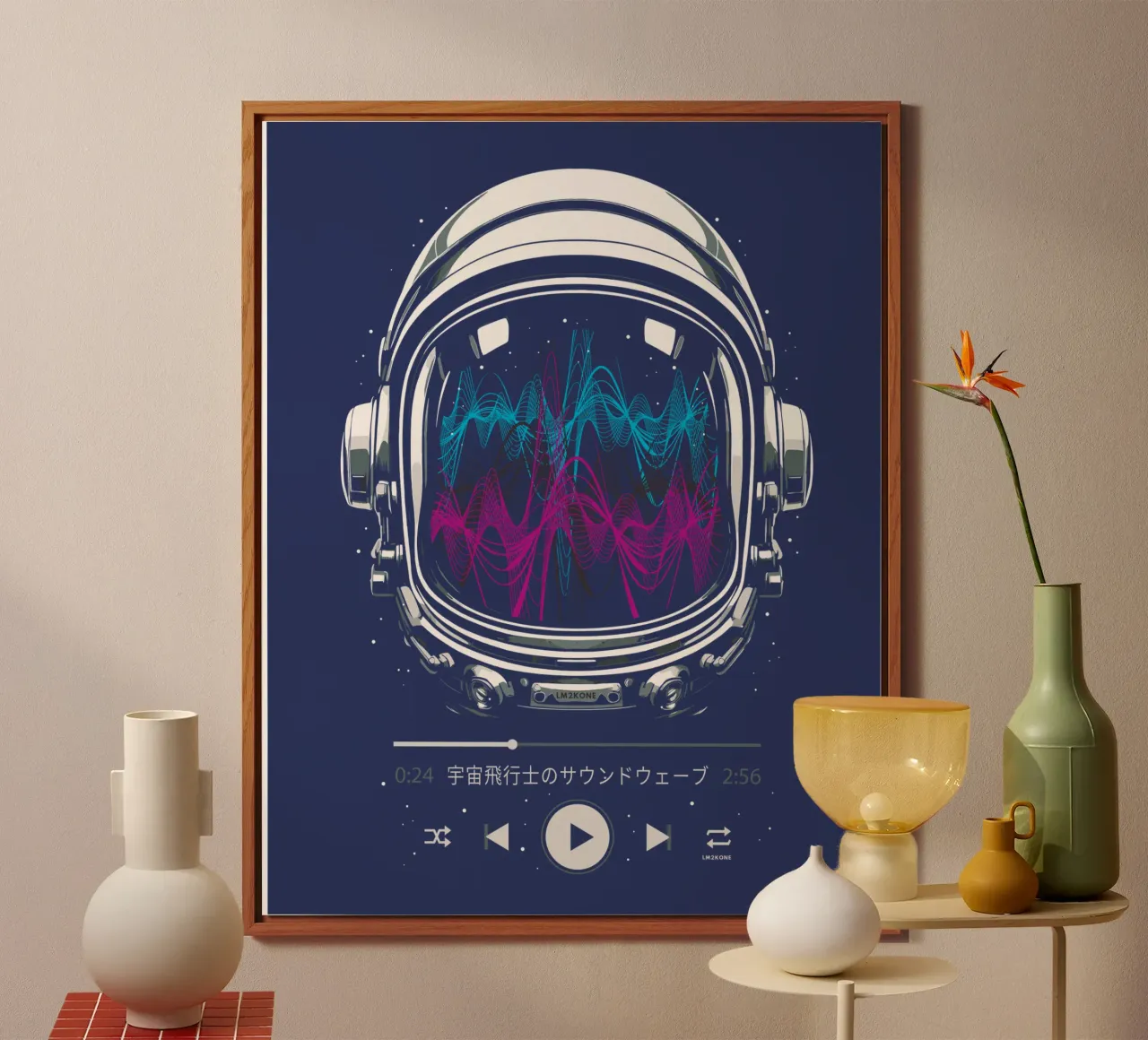 Tonspur Neon - Astronaut Alu-Dibond von LM2KONE