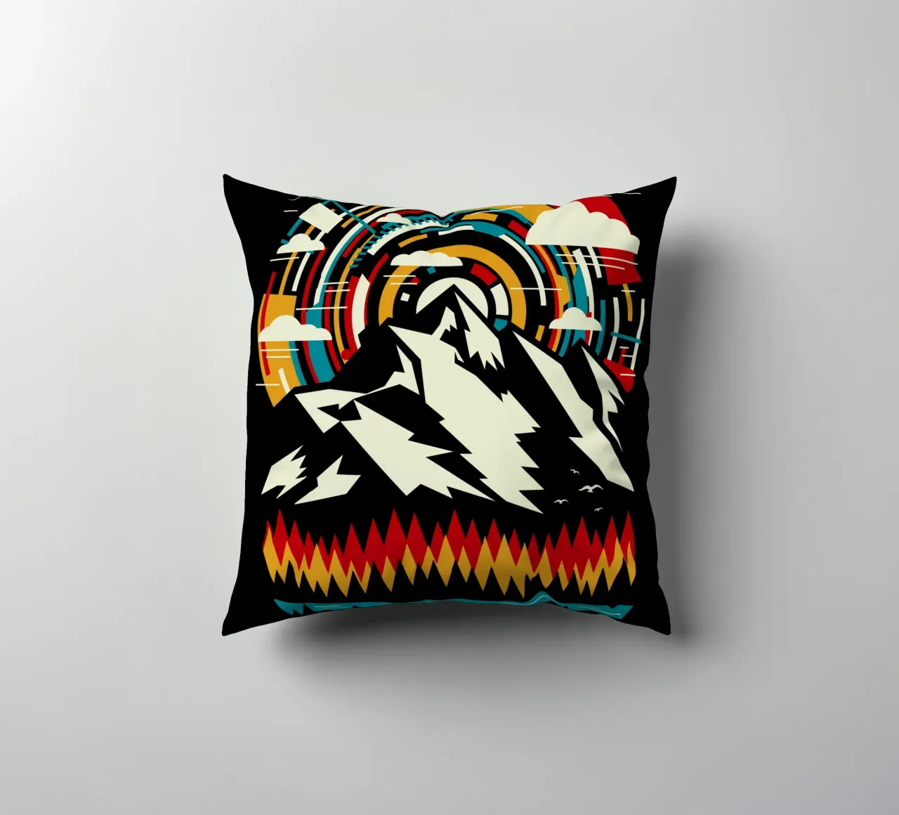 All'aperto Montagne futuristiche - Retro cuscino da LM2KONE