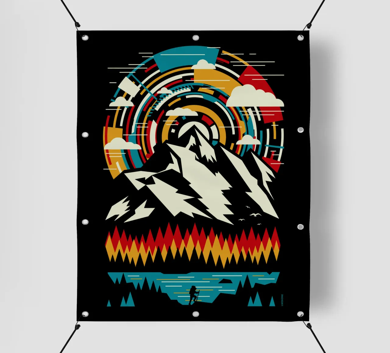 All'aperto Montagne futuristiche - Retro telo in pvc da LM2KONE