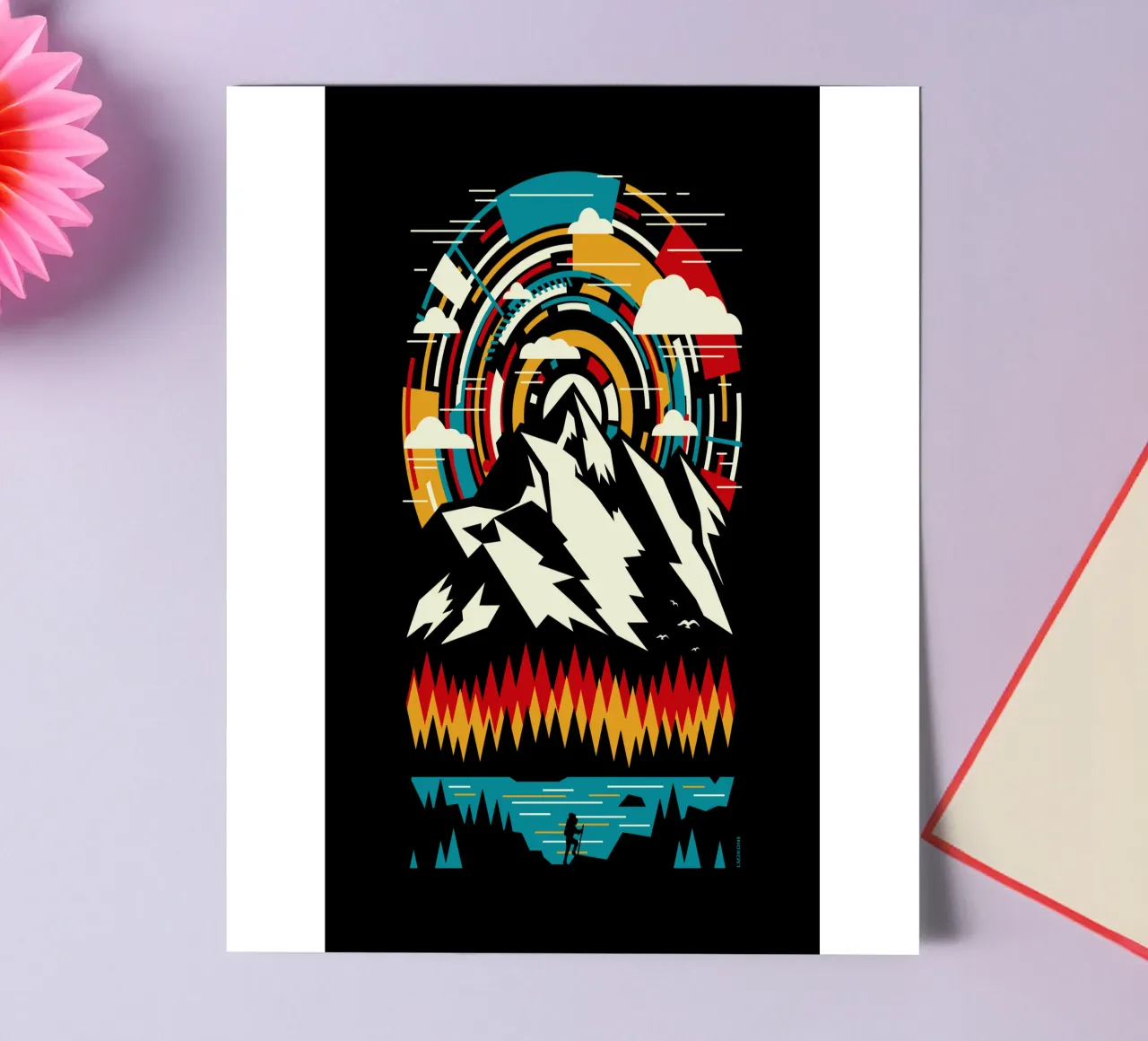 Outdoors Futuristic Mountains - Retro sticker sheet by LM2KONE