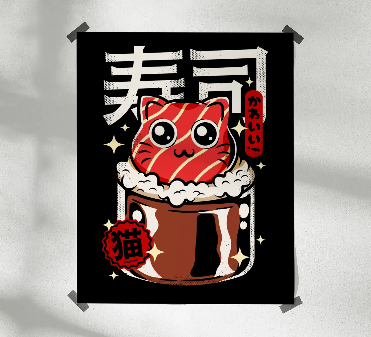 Gatto Neko Sushi carta hahnemühle da LM2KONE