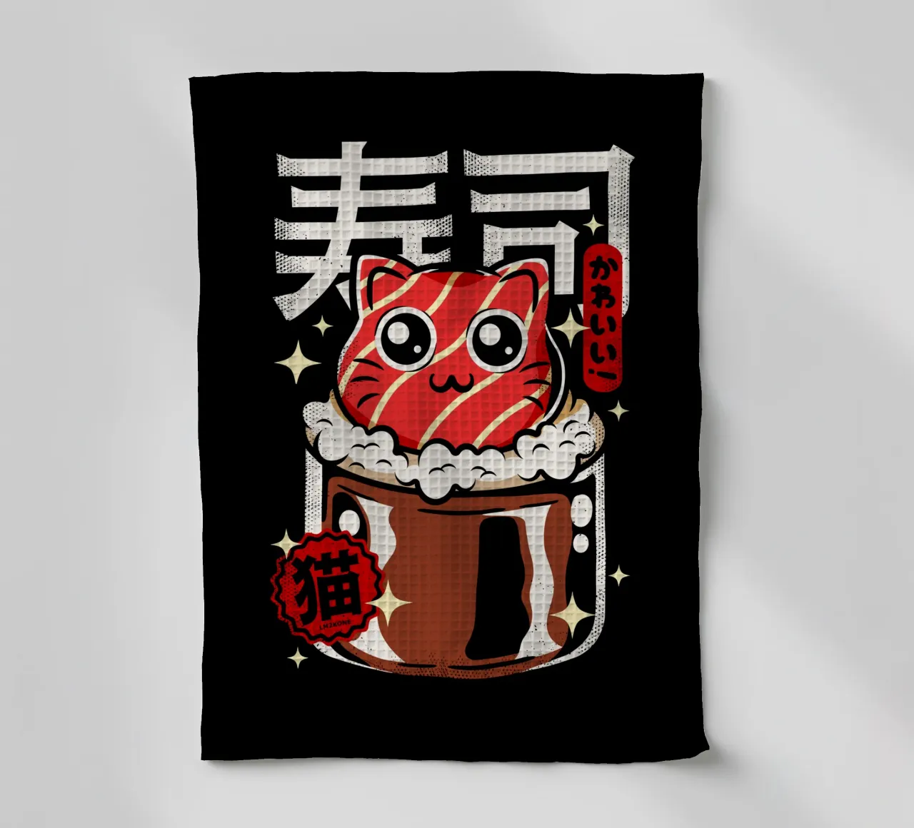 Gatto Neko Sushi canovaccio da cucina da LM2KONE