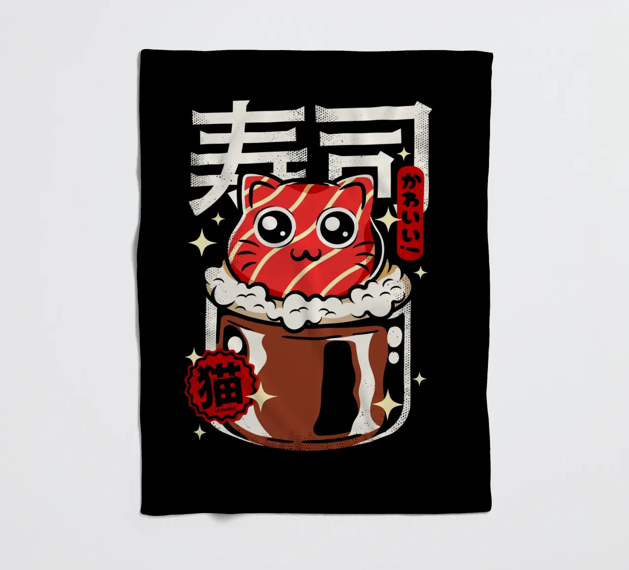 Gatto Neko Sushi coperta in pile da LM2KONE