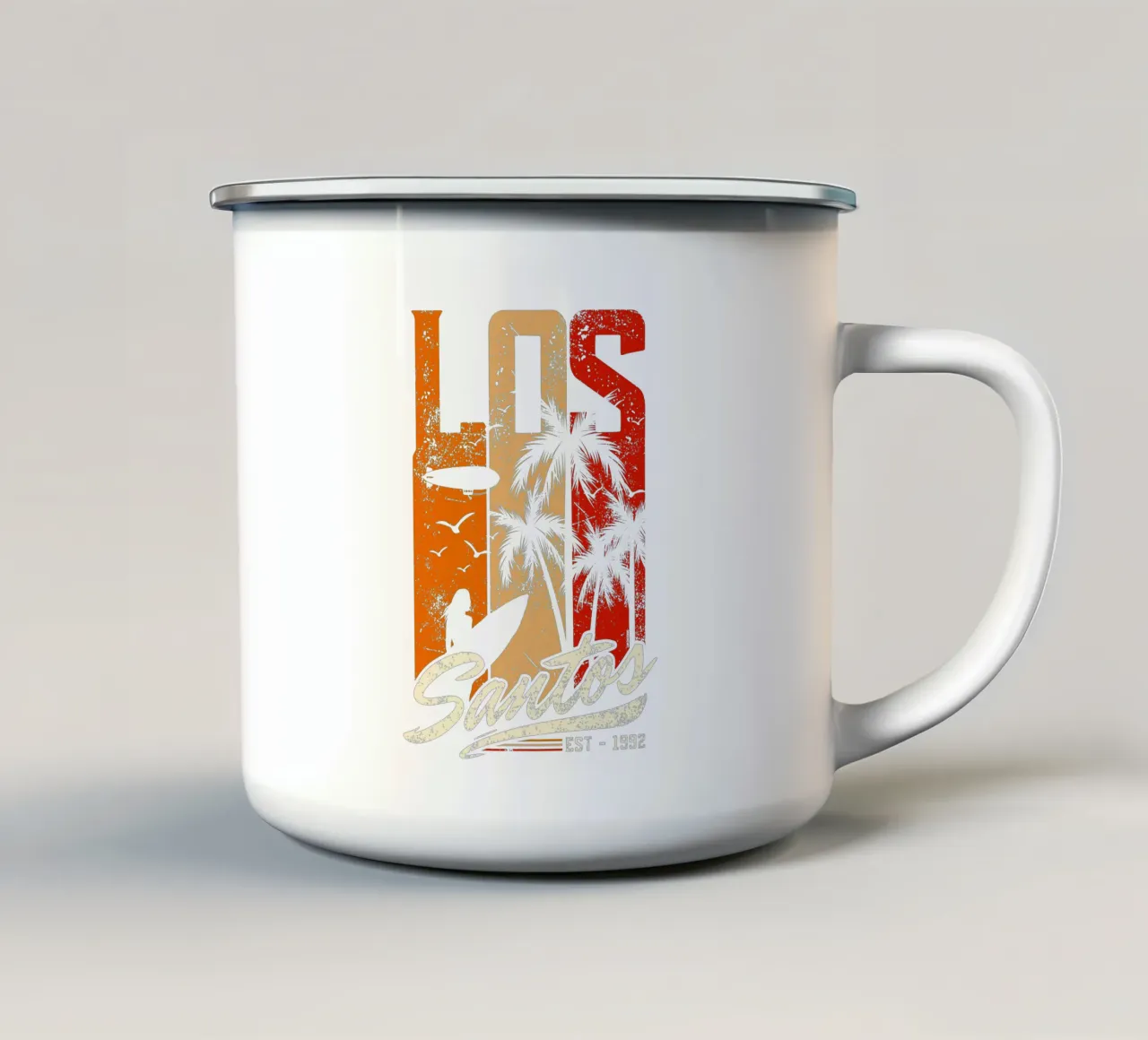 Retro Los Santos emaille mok van LM2KONE