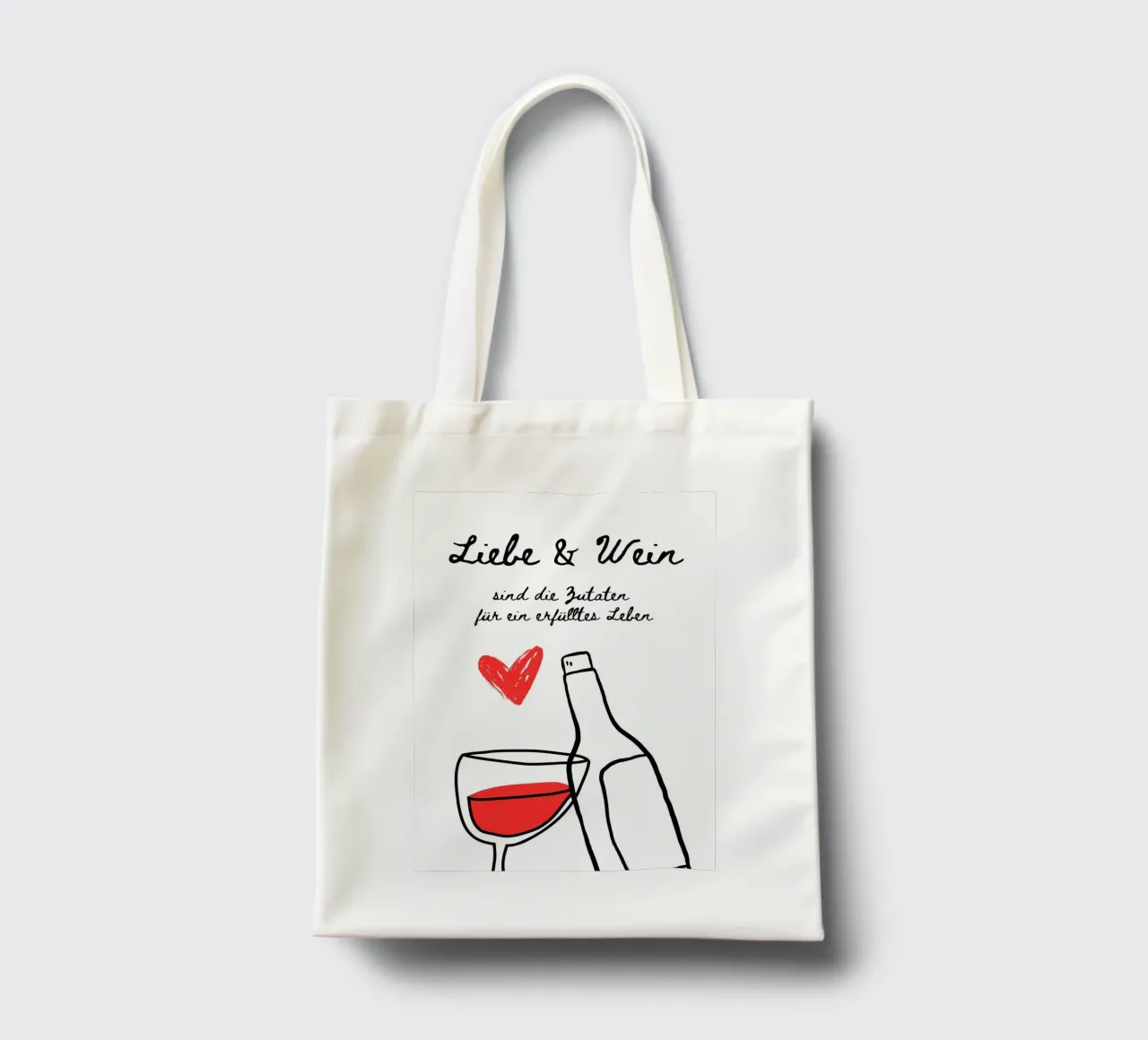 Liebe & Wein borsa in juta da DigiWunderwerk