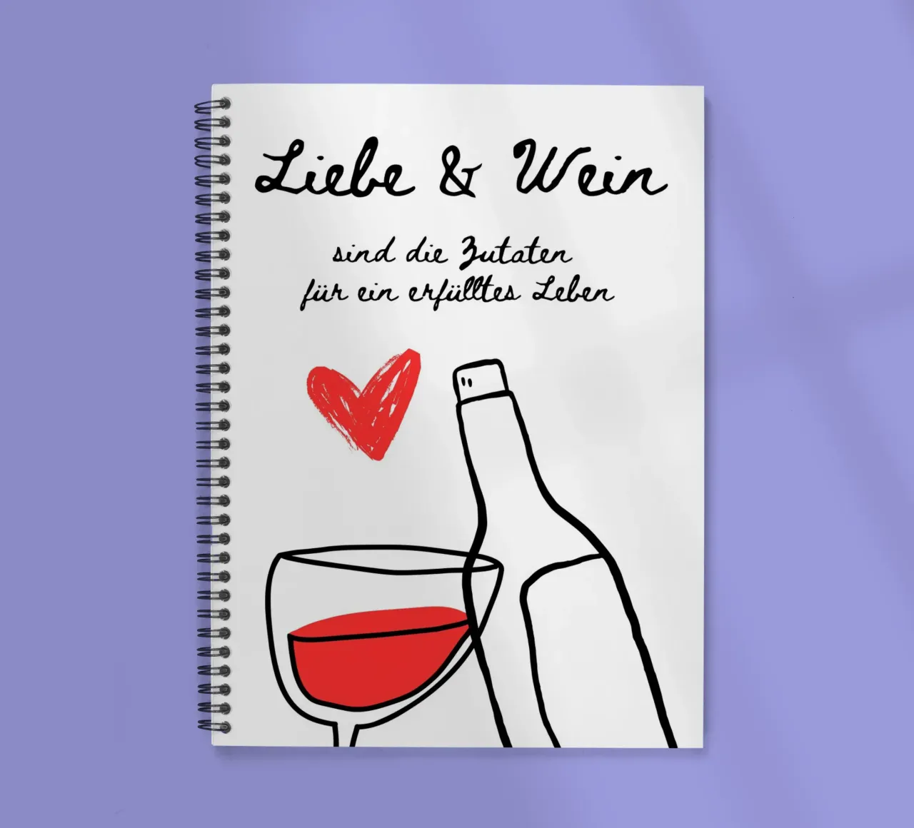 Liebe & Wein spiral notebook by DigiWunderwerk