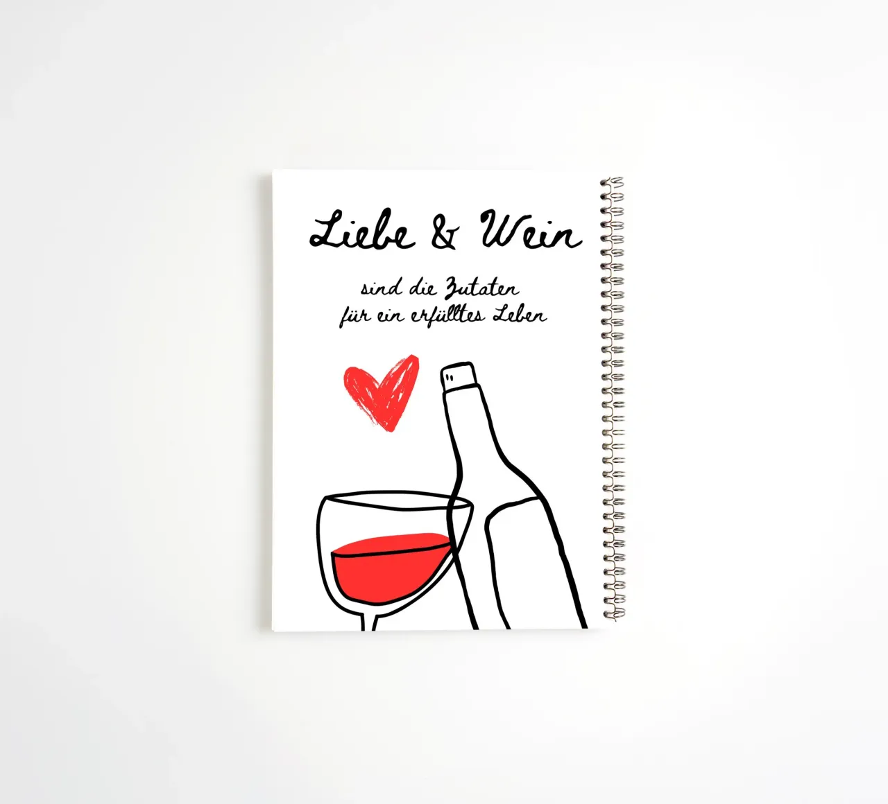Liebe & Wein spiral notebook by DigiWunderwerk
