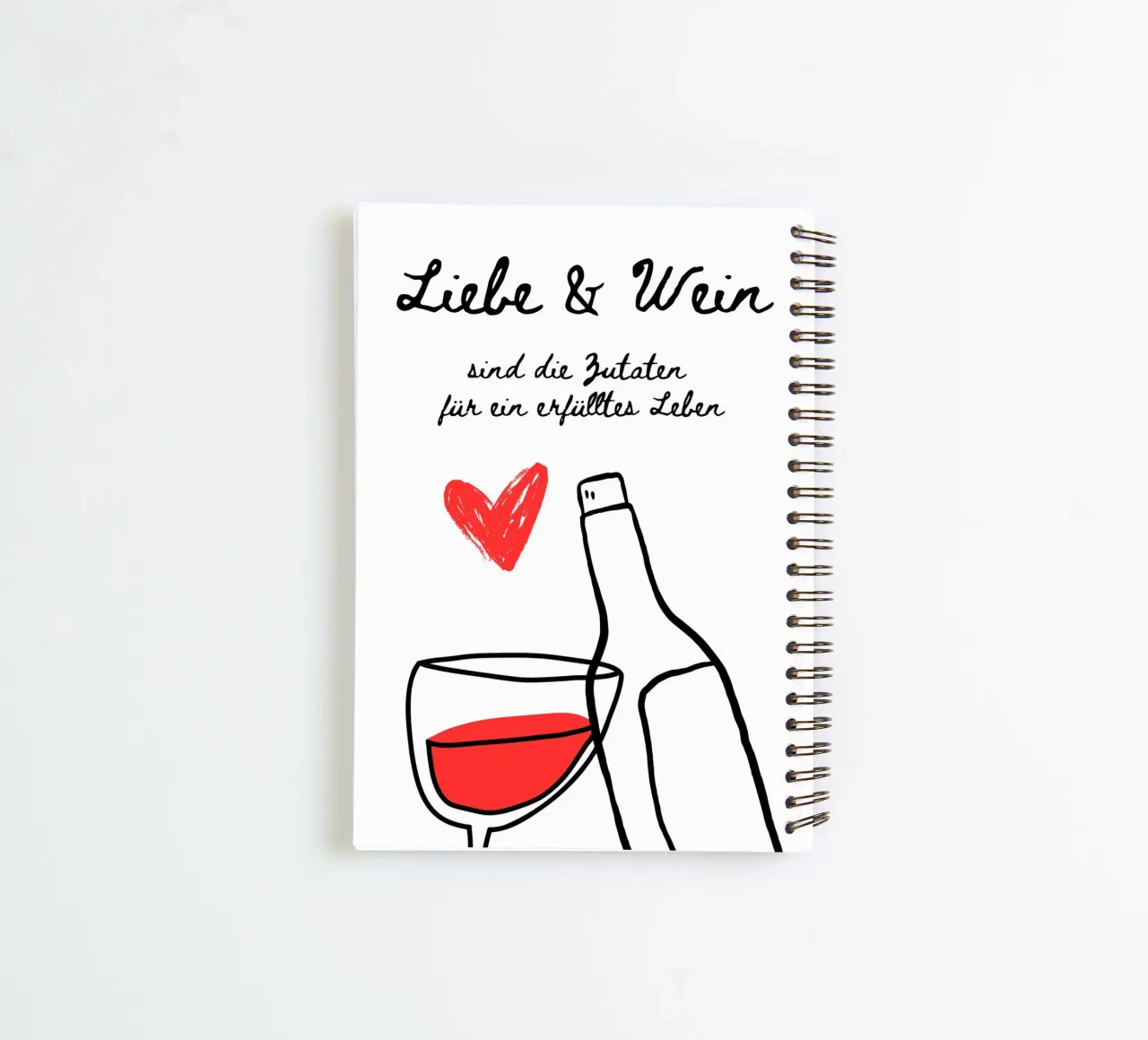 Liebe & Wein spiral notebook by DigiWunderwerk