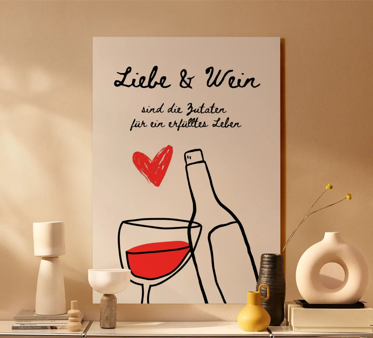 Liebe & Wein alluminio dibond da DigiWunderwerk