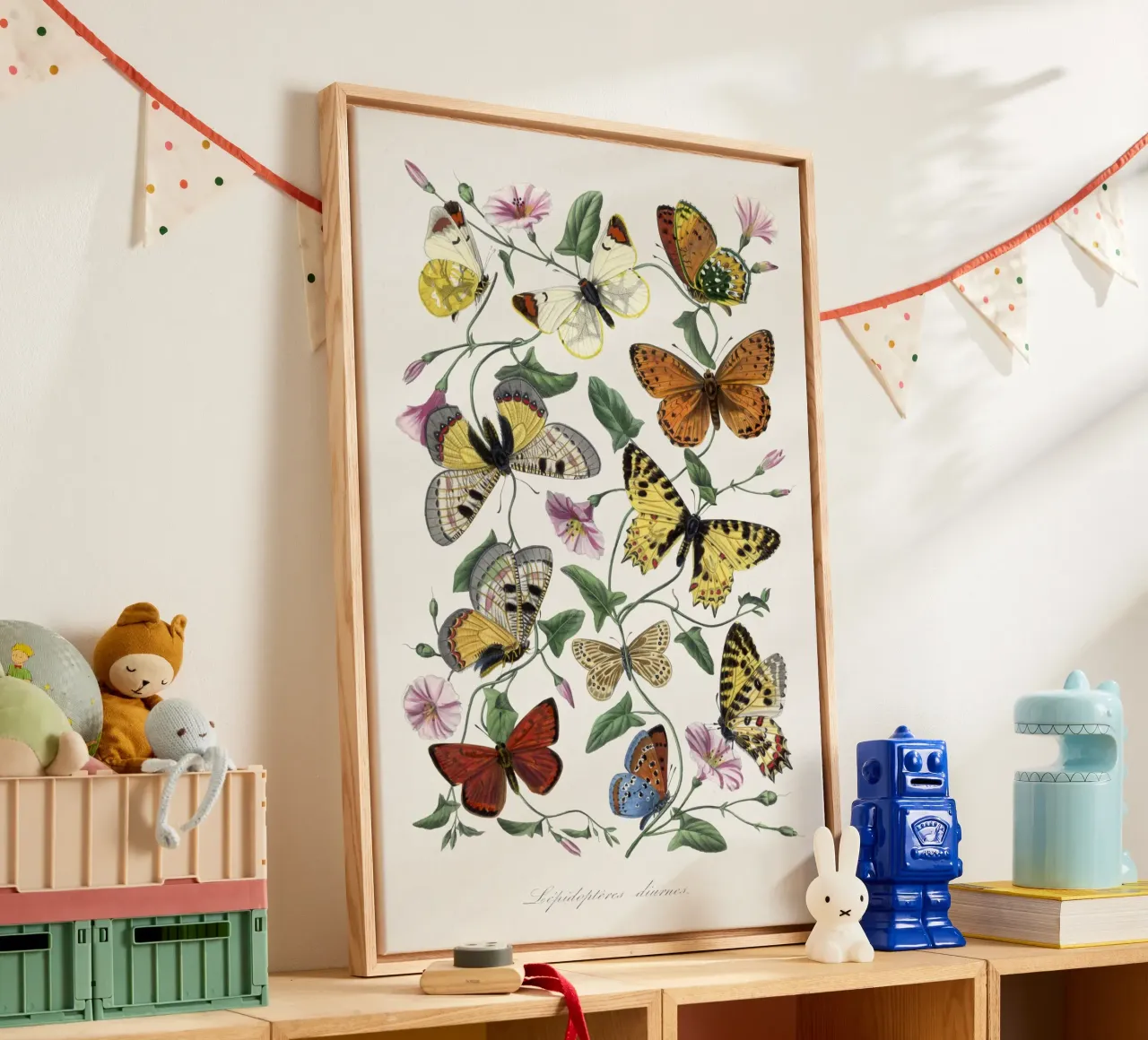 Butterfly & moth painting tela con Cornice a cassetta da vintageshop