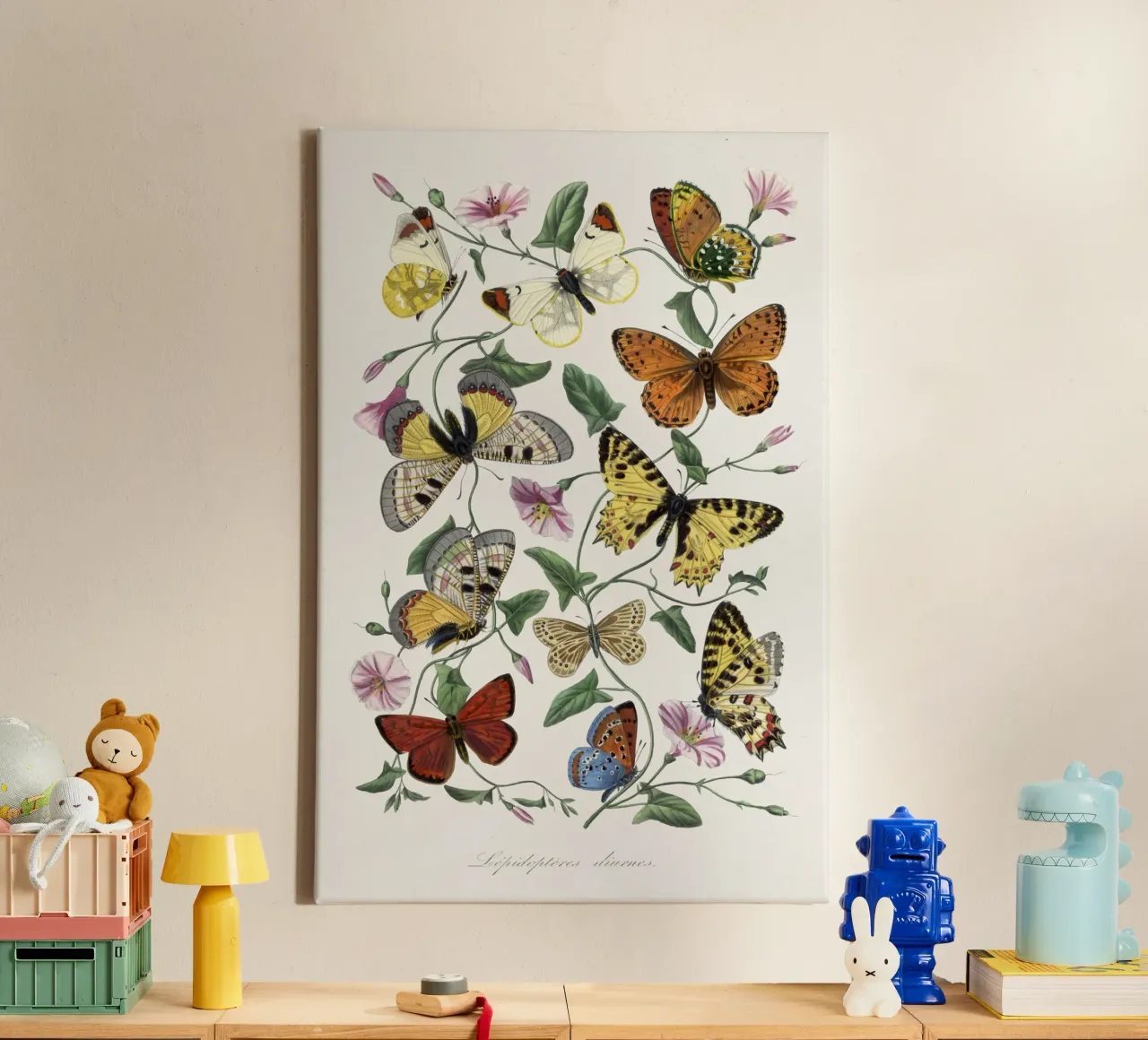 Butterfly & moth painting tela con Cornice a cassetta da vintageshop