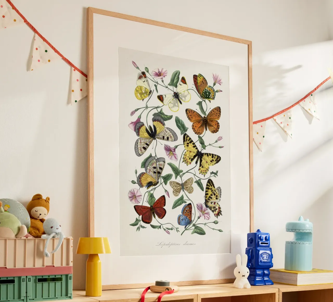 Butterfly & moth painting poster con telaio in alluminio da vintageshop