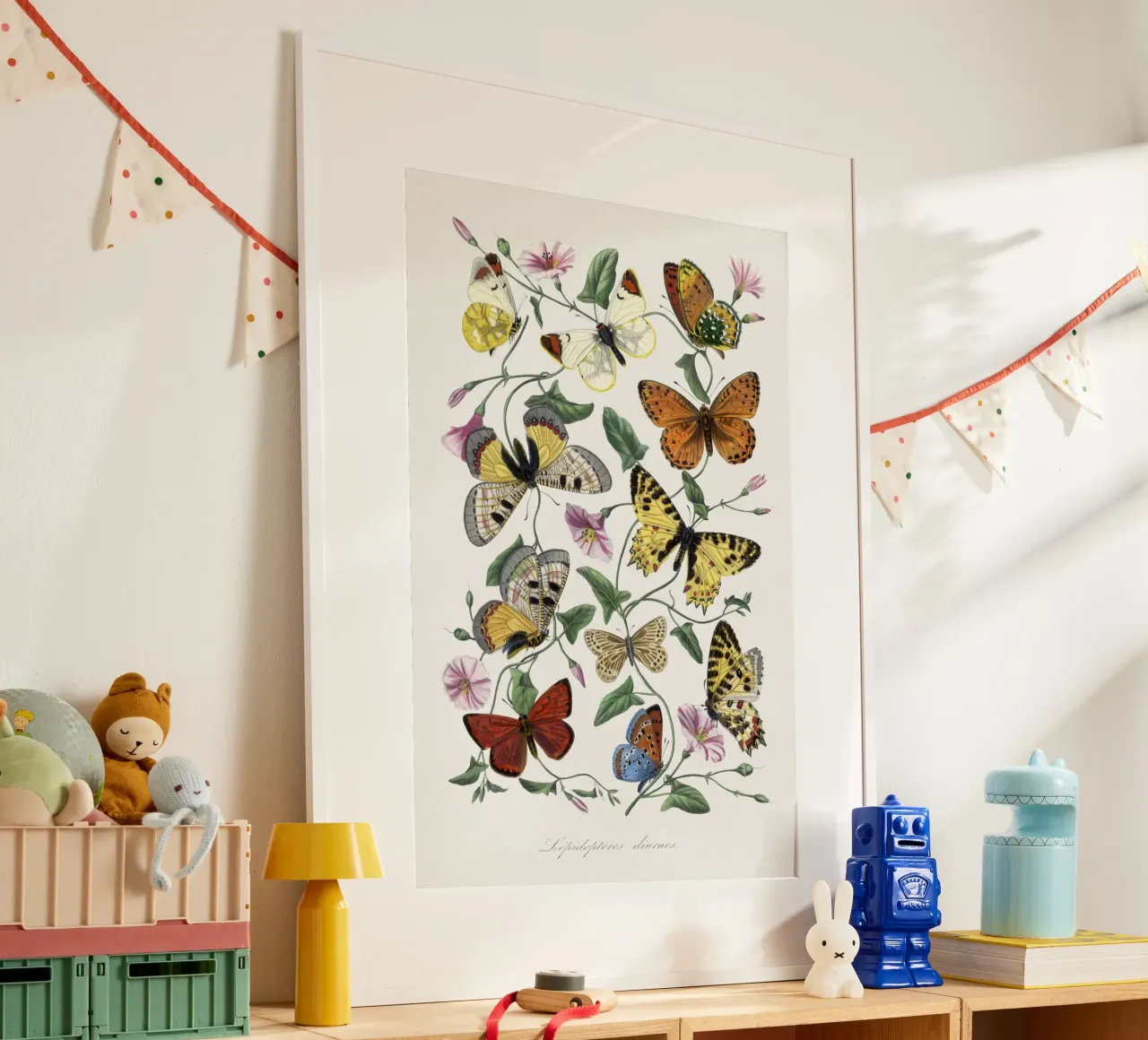Butterfly & moth painting poster con telaio in alluminio da vintageshop