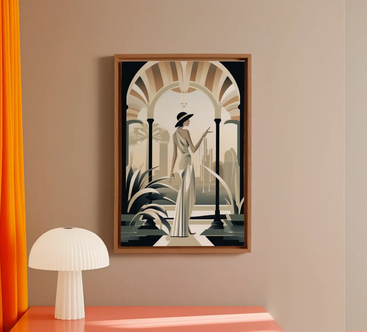 Art Deco Woman tela con Cornice a cassetta da Artful Muse