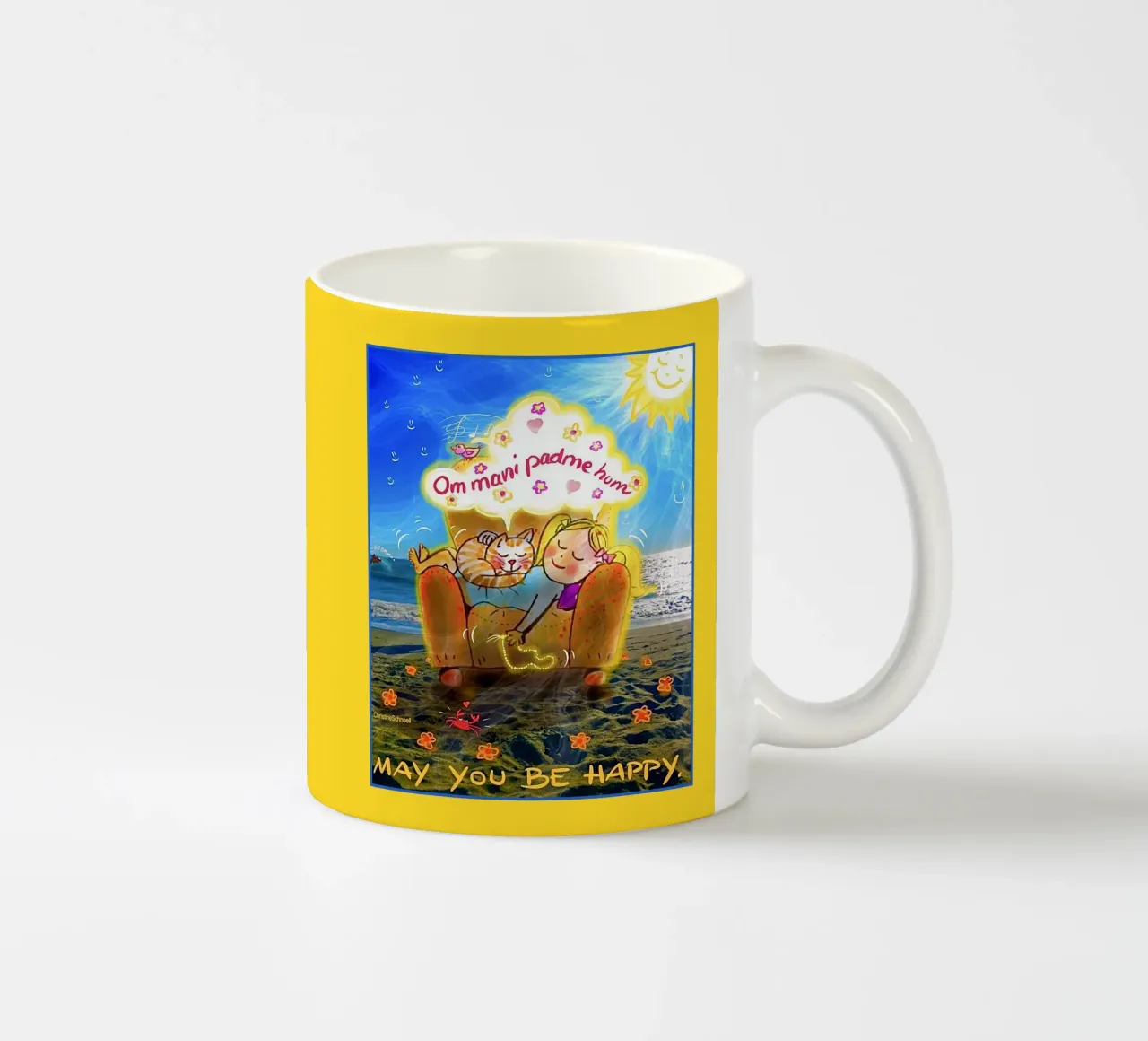 May you be happy tazza in ceramica da Happy 😃 Art 🎨 by Christine Schnoell