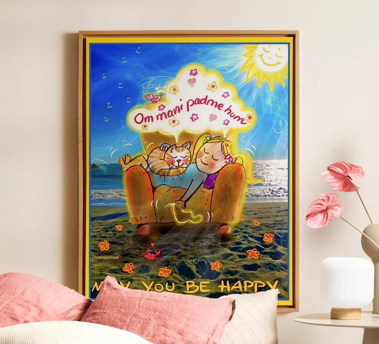 May you be happy tela con Cornice a cassetta da Happy 😃 Art 🎨 by Christine Schnoell