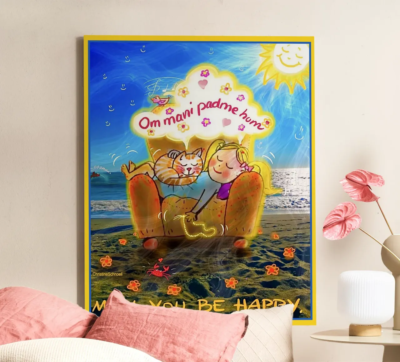 May you be happy tela con Cornice a cassetta da Happy 😃 Art 🎨 by Christine Schnoell