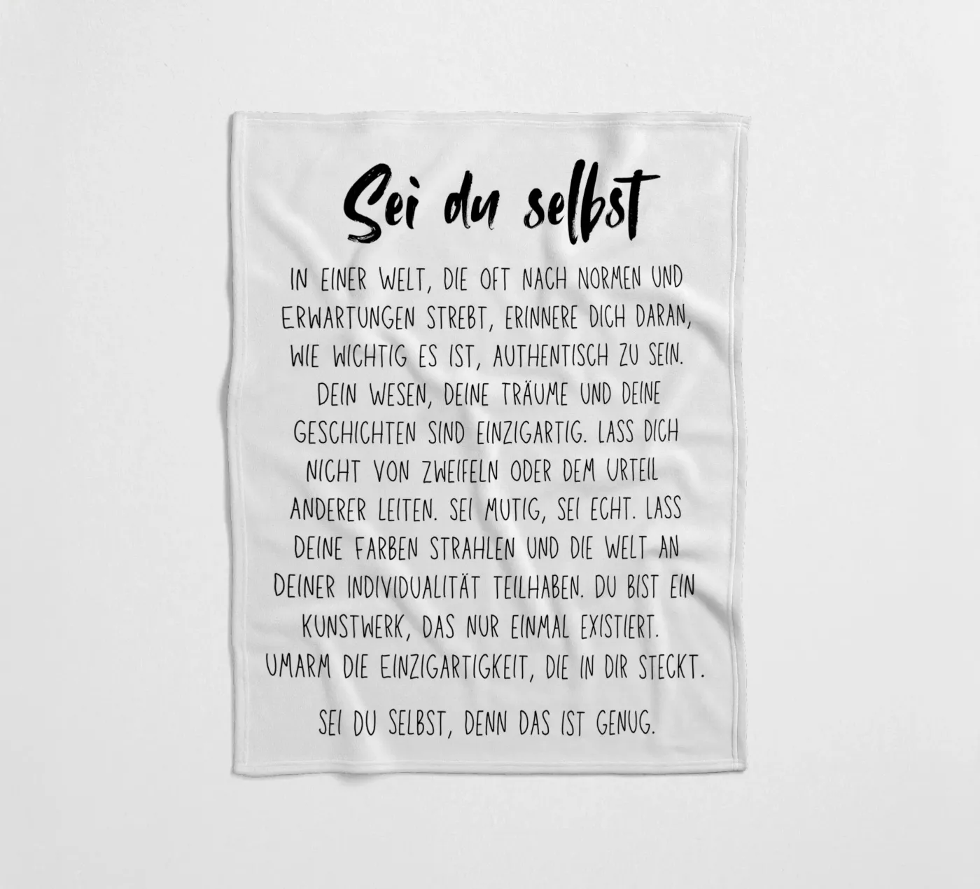 Sei du selbst Fleecedecke von DigiWunderwerk