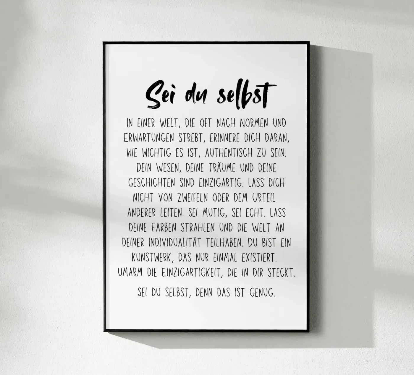 Sei du selbst plexiglas de DigiWunderwerk