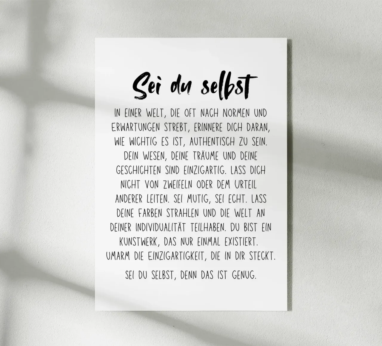Sei du selbst plexiglass da DigiWunderwerk