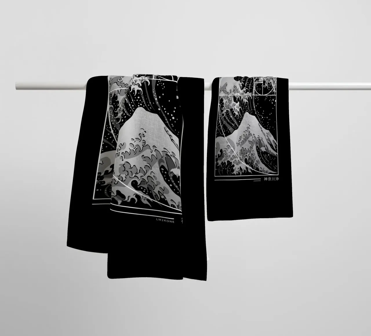 The Great Wave of Fibonacci Spiral - Modern towel by LM2Kone