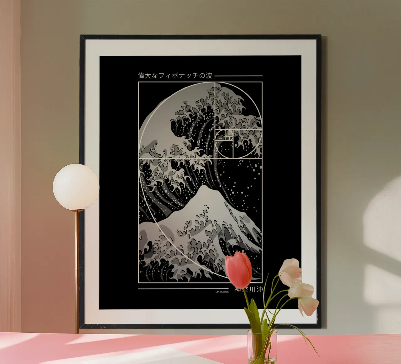 La Grande Onda della Spirale di Fibonacci - Moderno poster da LM2KONE