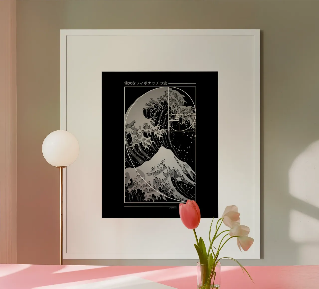 La Grande Onda della Spirale di Fibonacci - Moderno poster da LM2KONE