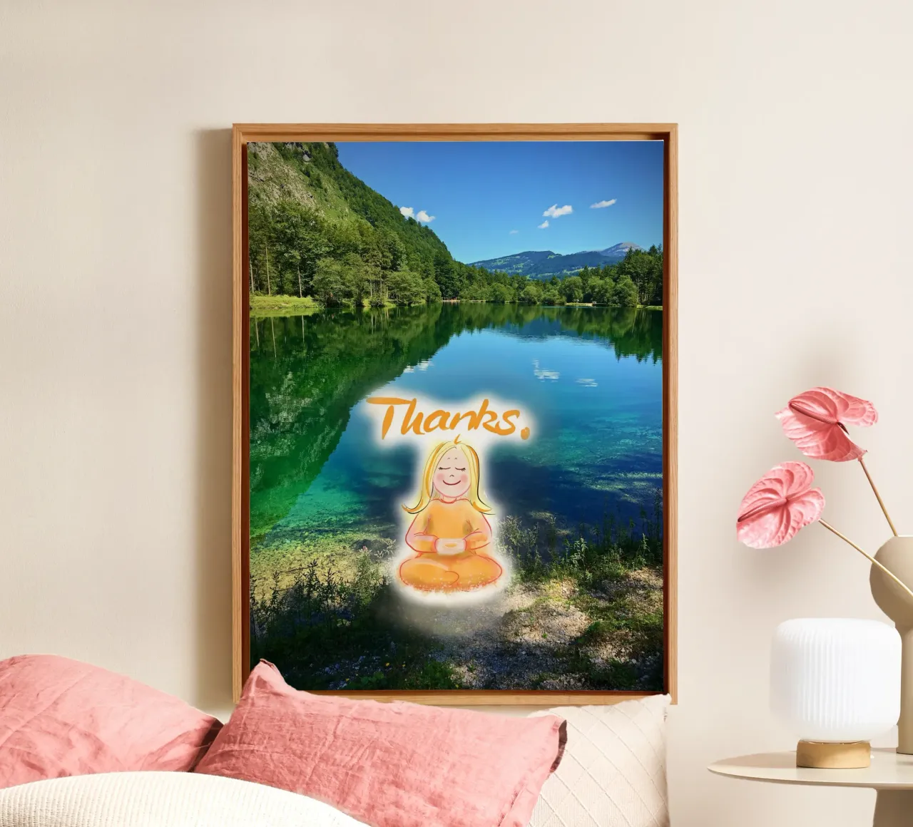 Danke! tela con Cornice a cassetta da Happy 😃 Art 🎨 by Christine Schnoell