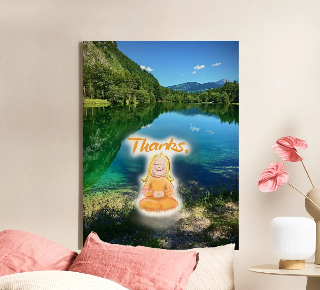 Danke! tela con Cornice a cassetta da Happy 😃 Art 🎨 by Christine Schnoell