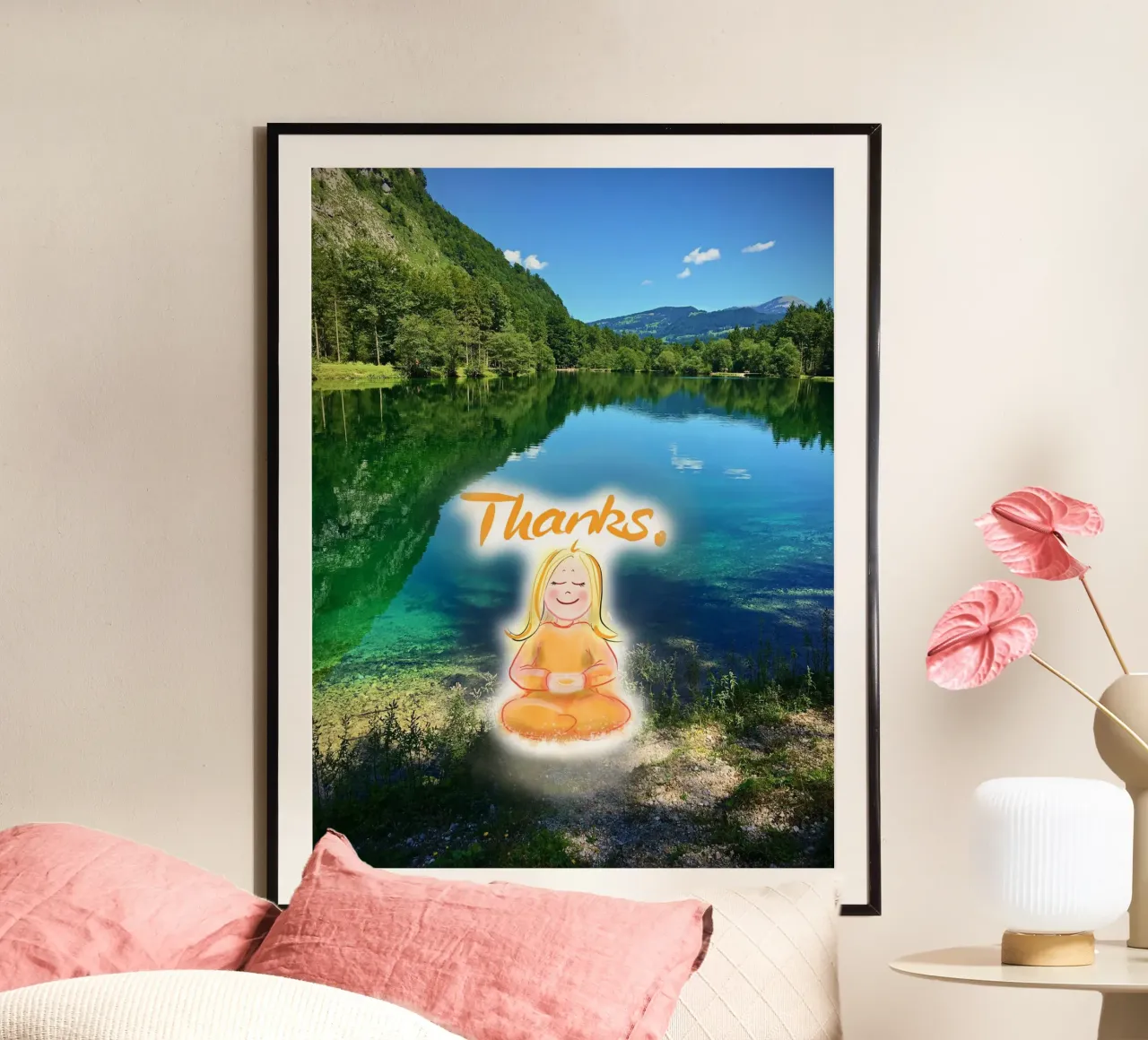 Danke! poster con telaio in plastica da Happy 😃 Art 🎨 by Christine Schnoell