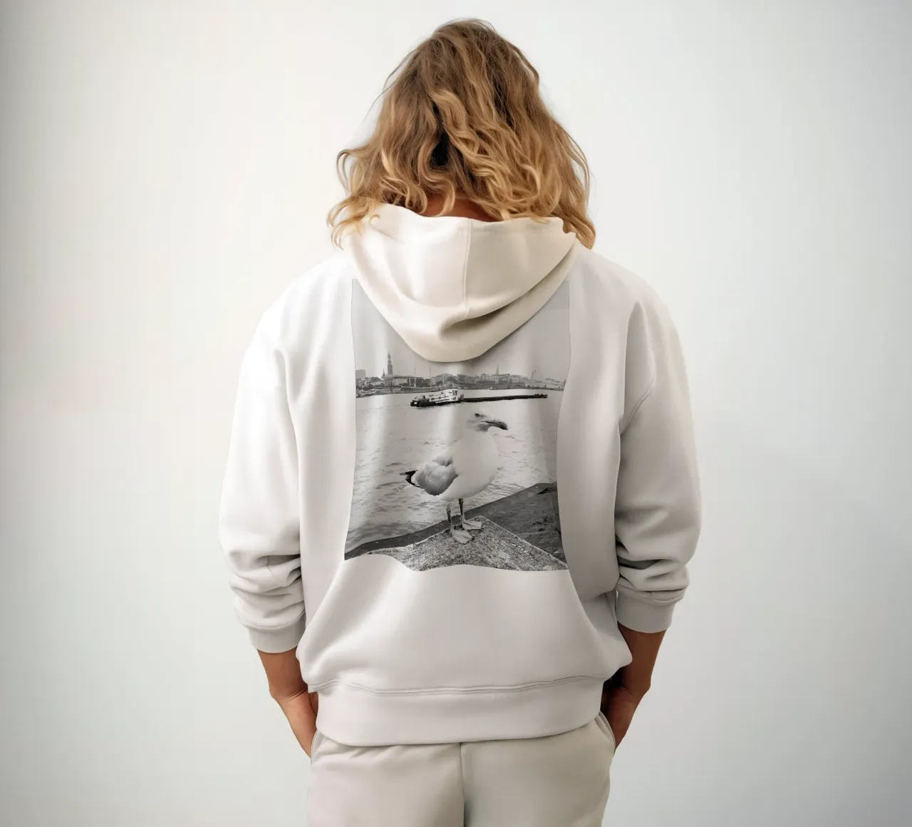 Hamburg | Möwe | Moin felpa con cappuccio da DigiWunderwerk