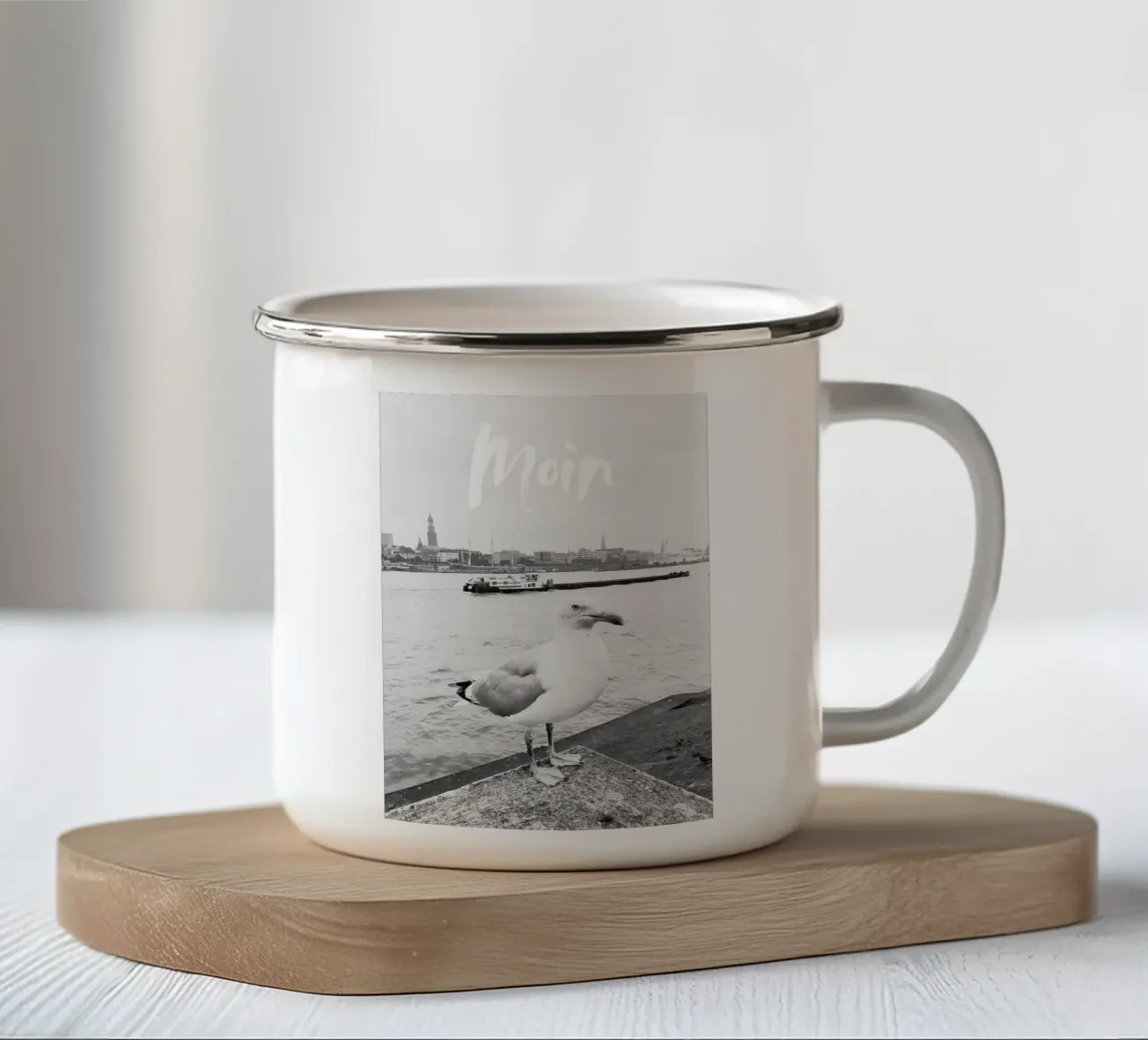 Hamburg | Möwe | Moin tazza in smalto da DigiWunderwerk