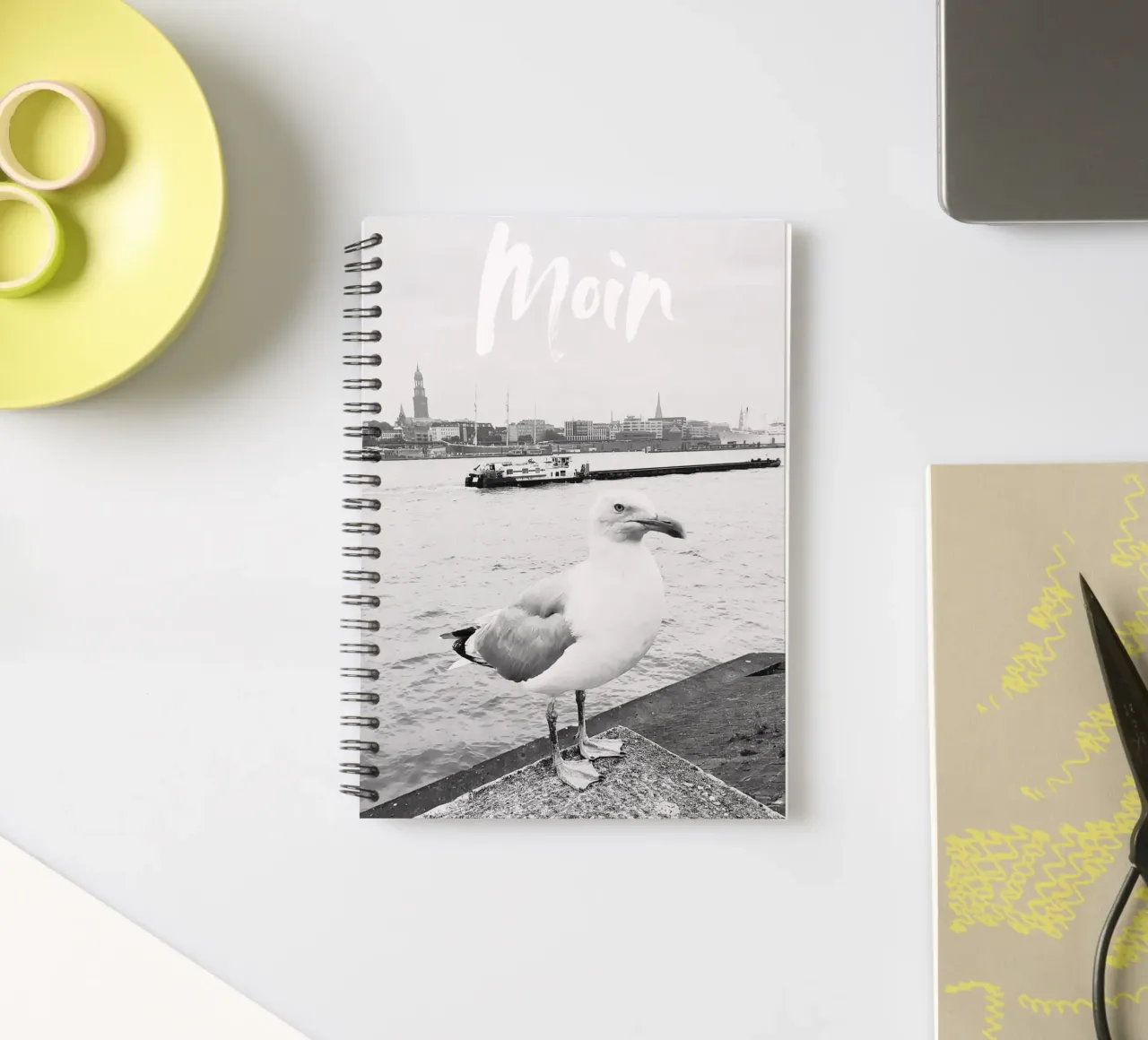 Hamburg | Möwe | Moin cuaderno de espiral de DigiWunderwerk