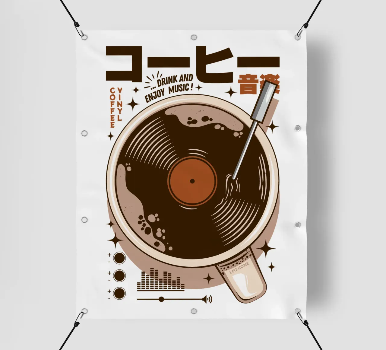 Giappone Caffè in vinile telo in pvc da LM2KONE