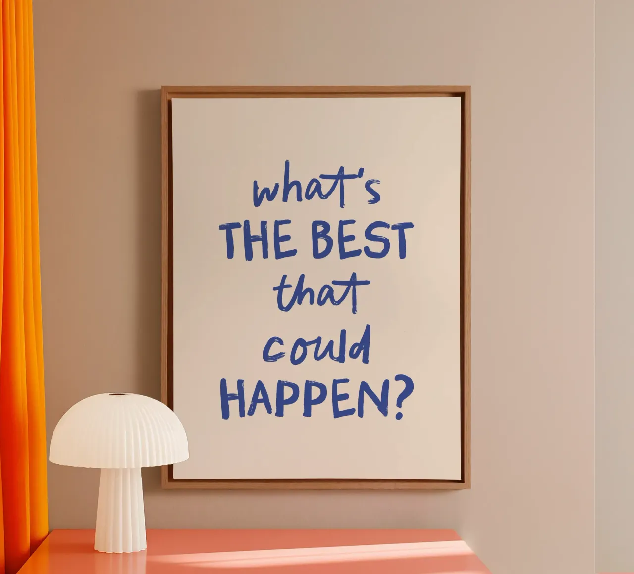 What's the Best that Could Happen - Motivational Quote tela con Cornice a cassetta da Print52