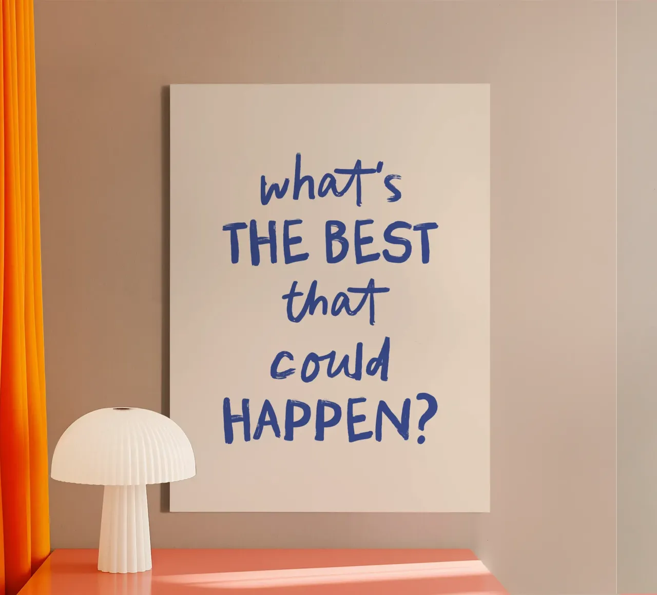 What's the Best that Could Happen - Motivational Quote tela con Cornice a cassetta da Print52