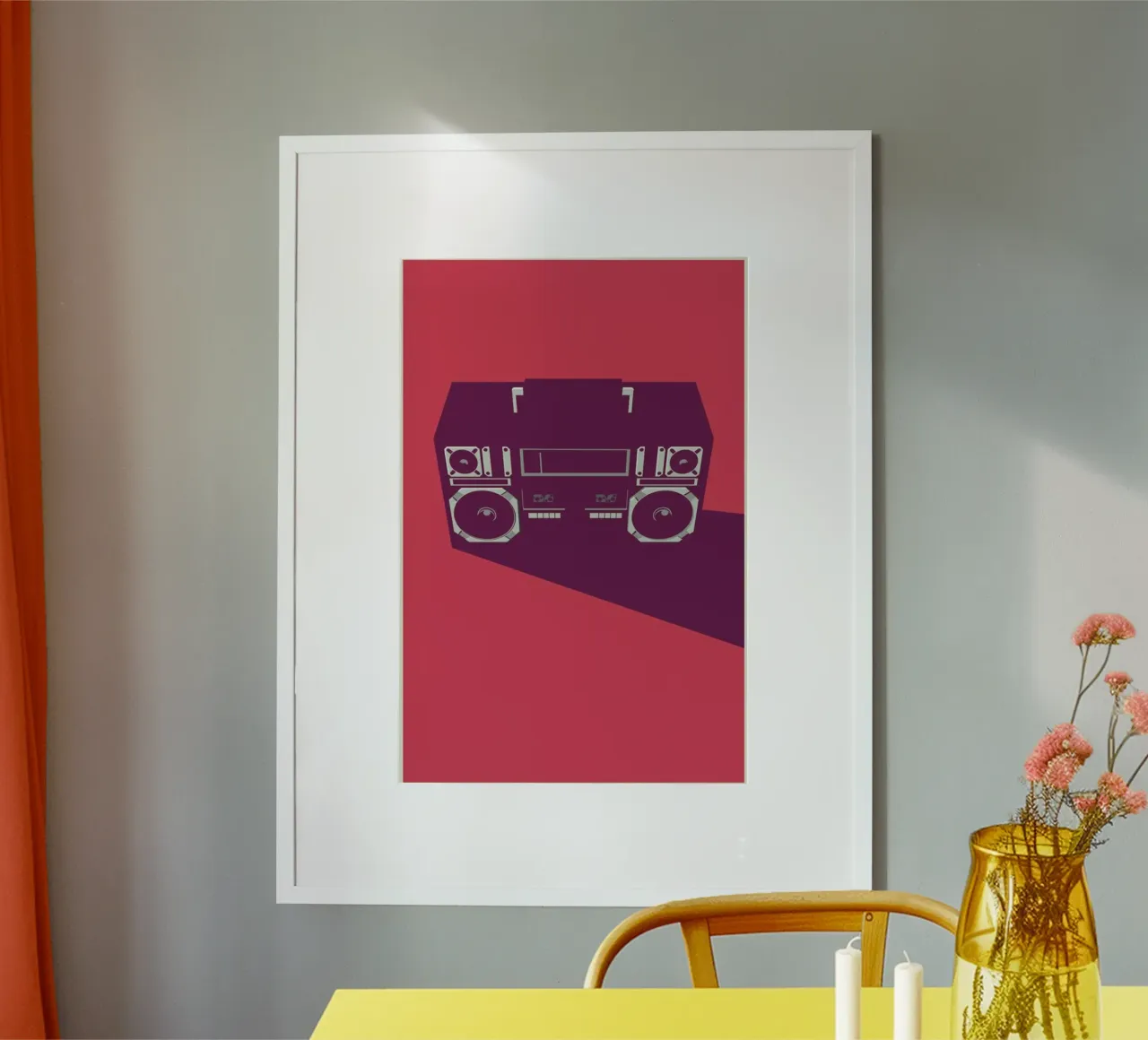 Raheem's Radio poster con telaio in plastica da Bruno Morphet