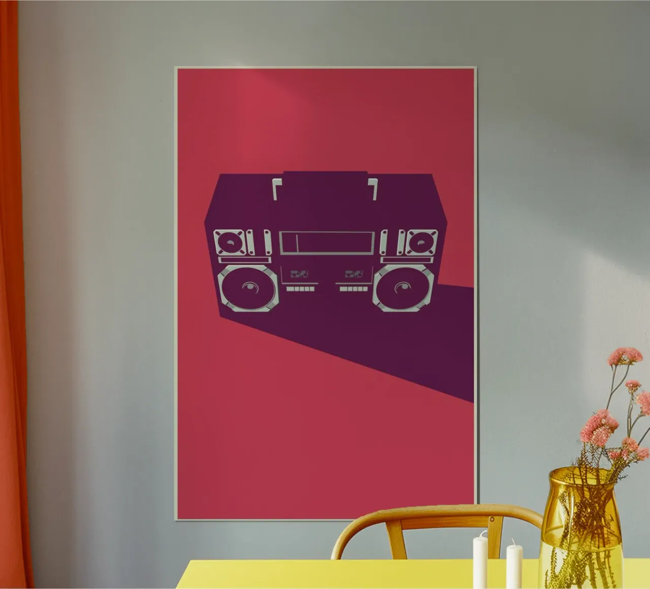 Raheem's Radio poster con telaio in plastica da Bruno Morphet