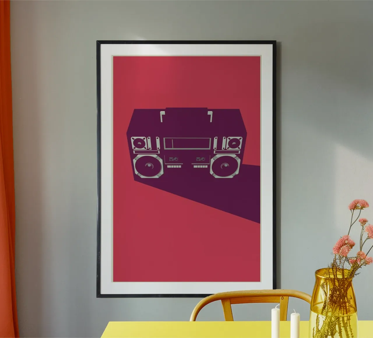 Raheem's Radio poster con telaio in plastica da Bruno Morphet