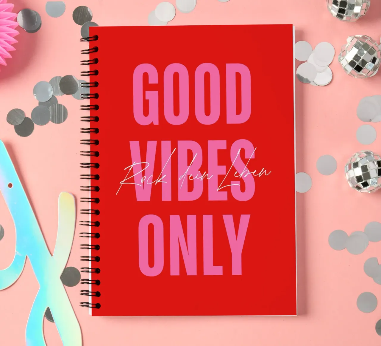 GOOD VIBES ONLY - Rock dein Leben spiral notebook by DigiWunderwerk