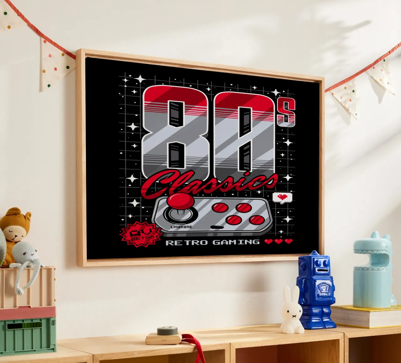 Classici degli anni '80 Gioco retrò tela con Cornice a cassetta da LM2KONE